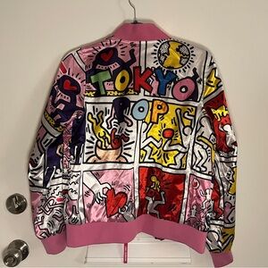 Members Only x Keith Haring satin Bomber Jacket